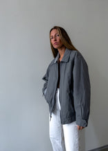 Load image into Gallery viewer, Vintage Grey Oversized Bomber Jacket
