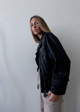 Load image into Gallery viewer, Vintage Black Oversized Leather Jacket
