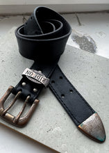 Load image into Gallery viewer, Vintage Black Leather Belt
