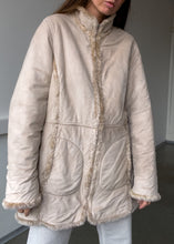 Load image into Gallery viewer, Vintage Beige Faux Fur Suede Coat
