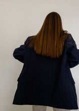 Load image into Gallery viewer, Vintage Blue Stripy Oversized Blazer
