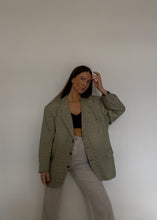 Load image into Gallery viewer, Vintage Beige Checked Oversized Blazer
