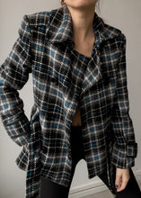 Load image into Gallery viewer, Vintage Blue Checked Winter Coat
