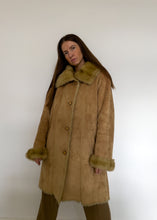Load image into Gallery viewer, Vintage Beige Oversized Faux Fur Suede Winter Coat
