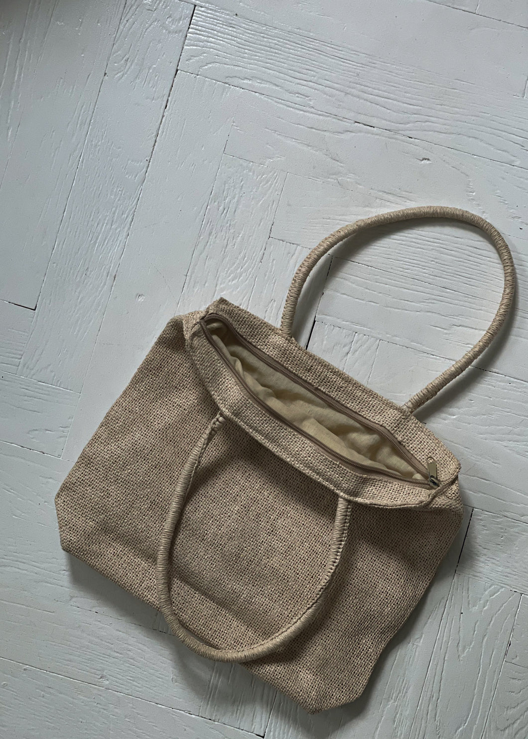 Vintage Beige Knitted Handbag
