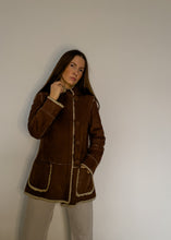 Load image into Gallery viewer, ARMANI Vintage Brown Suede Faux Fur Coat
