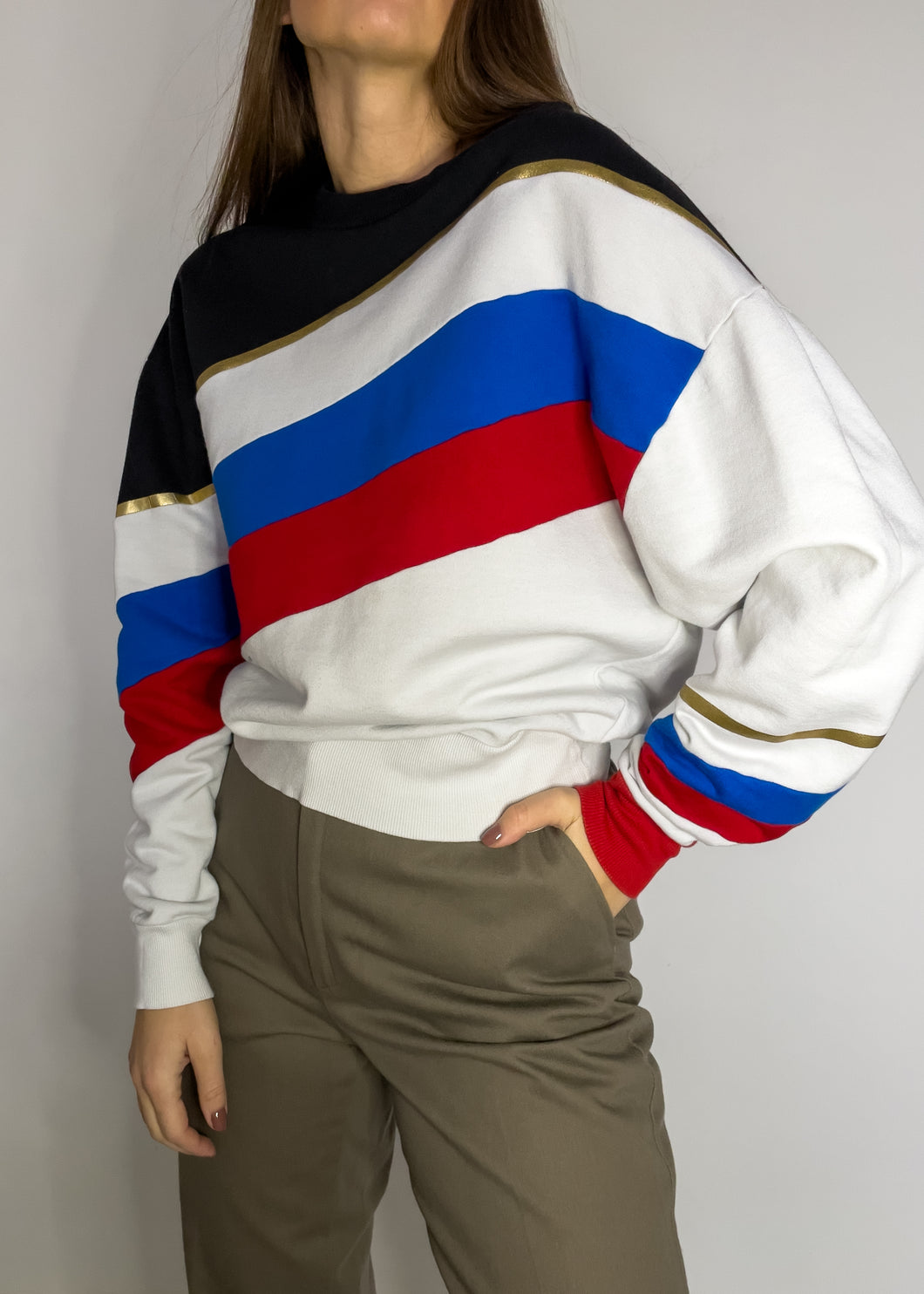 Vintage Oversized Stripy Sweatshirt