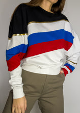 Load image into Gallery viewer, Vintage Oversized Stripy Sweatshirt
