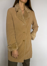 Load image into Gallery viewer, Vintage Beige Faux Fur Suede Winter Coat
