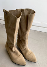 Load image into Gallery viewer, Vintage Beige Suede Boots Size 36
